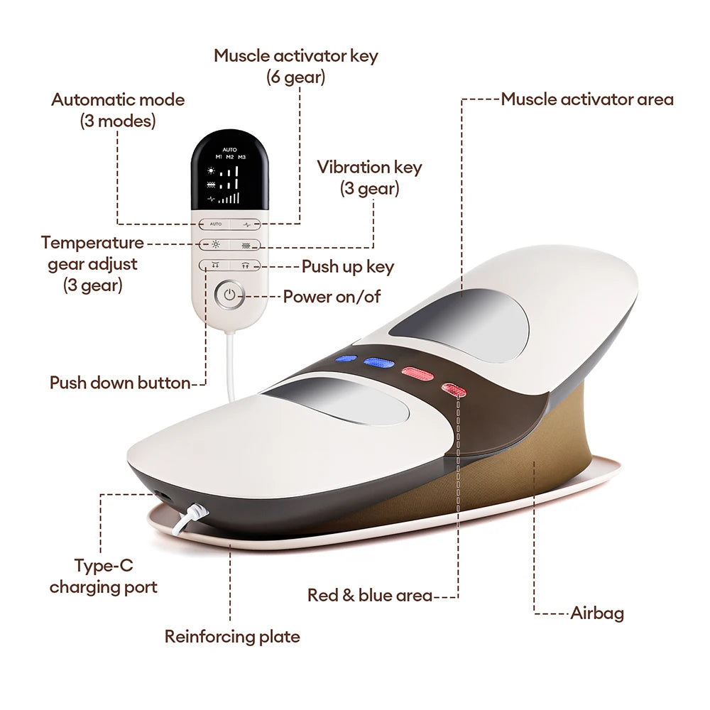 Electric Lumbar Vibration Massager – Adjustable Back Support