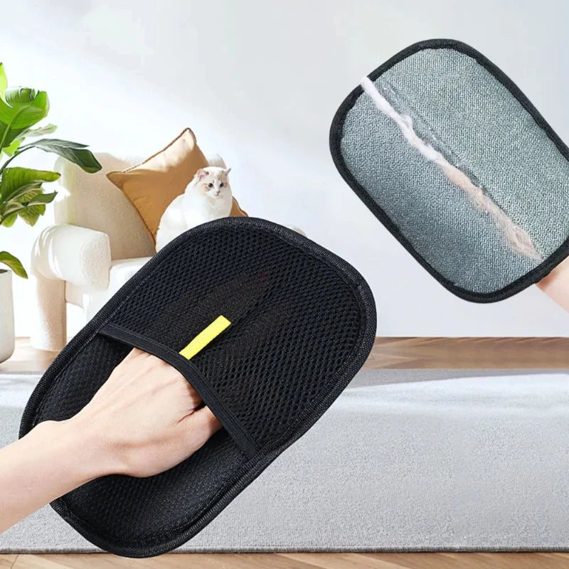 Double-Sided Pet Grooming & Hair Remover Glove – Self-Cleaning | Massage Brush | Cats & Dogs | 1-3 Pack