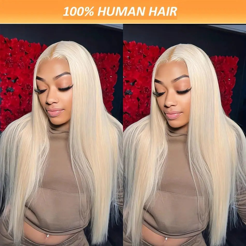 Neddie 613 Blonde Straight Human Hair Lace Front Wig | 13x4 & 13x6 HD Lace | 180% & 200% Density | 18–38 Inches | Brazilian Remy