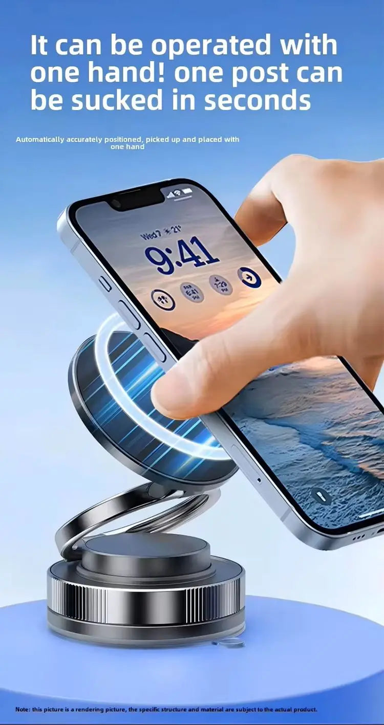 Magnetic Car Phone Mount with Suction Cup – 16 Magnets | 360° Rotation | Dashboard & Windshield | Universal Fit | White & Black