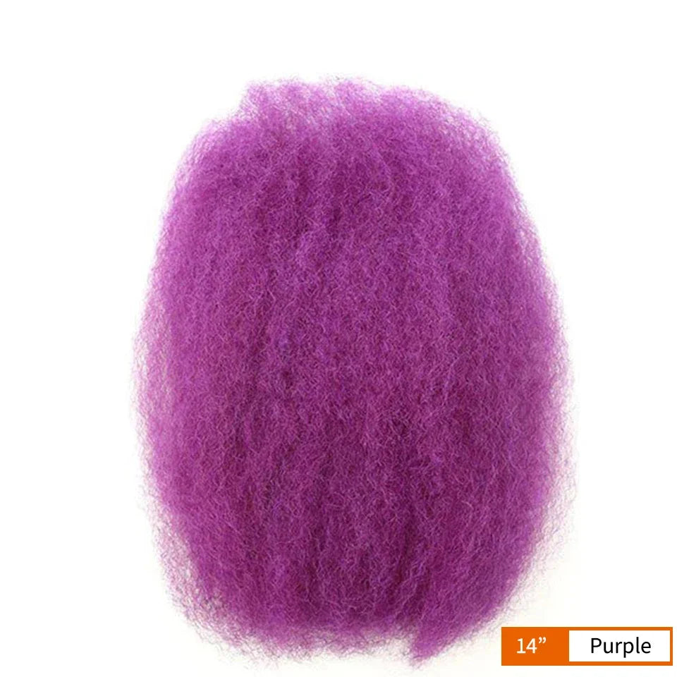 QVR Afro Kinky Bulk Human Hair for Braiding & Dreadlocks | 100% Brazilian Remy | 10-22 Inch | 9 Colors | 50g