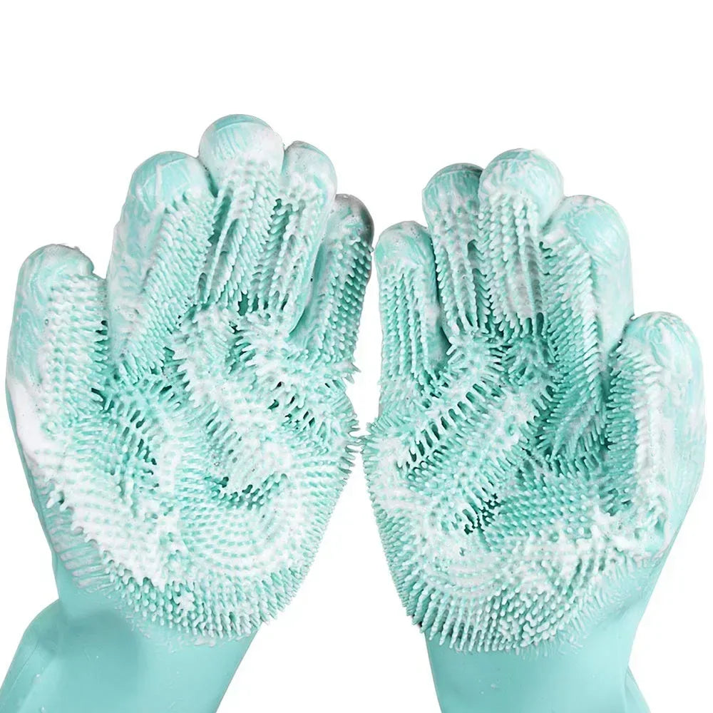 Pet Grooming Silicone Glove – 3,000+ Pin Brush Heads | Hair Removal & Massage | Dogs, Cats & More | Pink, Blue, Green, Purple & Grey