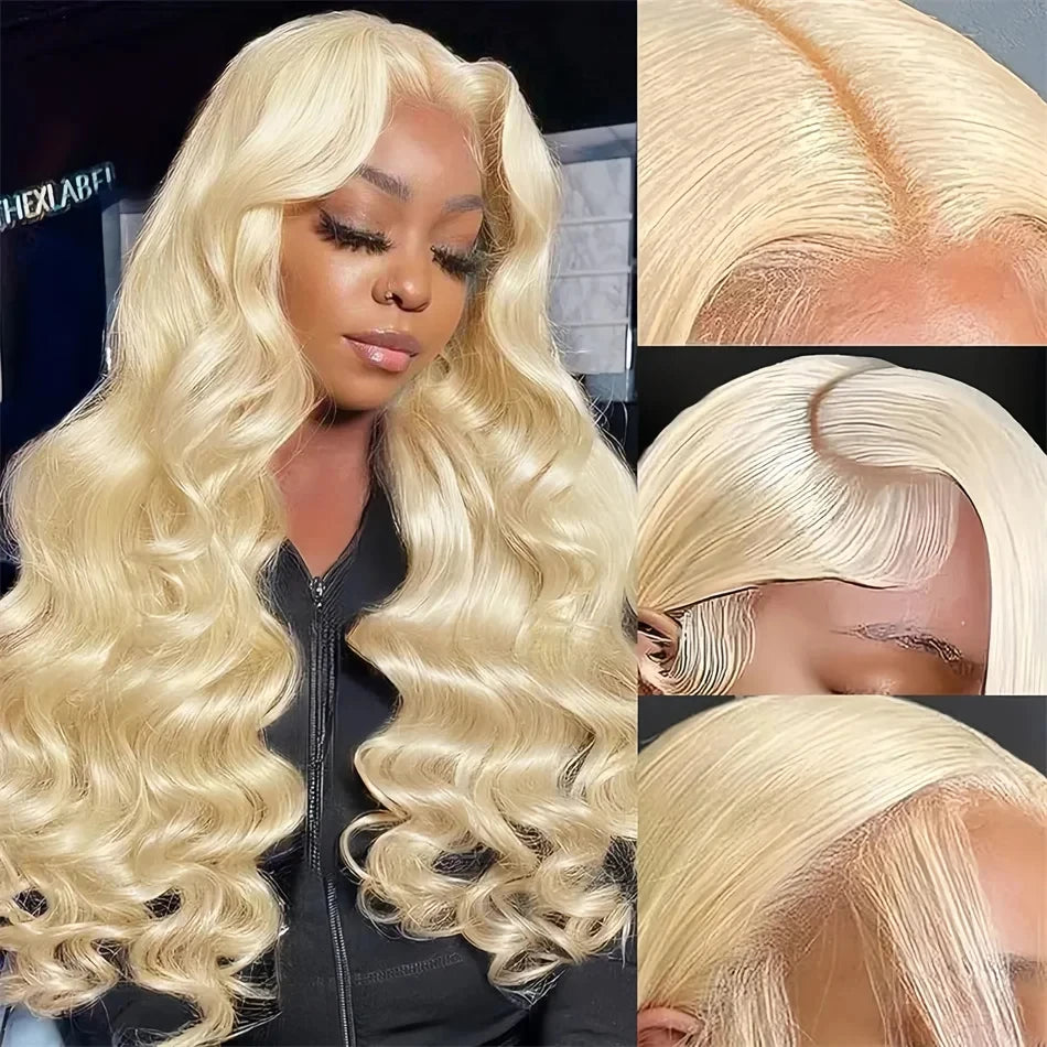 613 Blonde Body Wave Human Hair Lace Front Wig – 13x4 & 13x6 HD Lace | 180% & 220% Density | 18–38 Inches