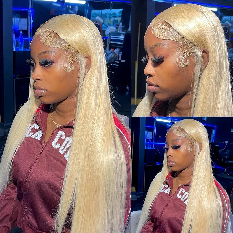 Neddie 613 Blonde Straight Human Hair Lace Front Wig | 13x4 & 13x6 HD Lace | 180% & 200% Density | 18–38 Inches | Brazilian Remy