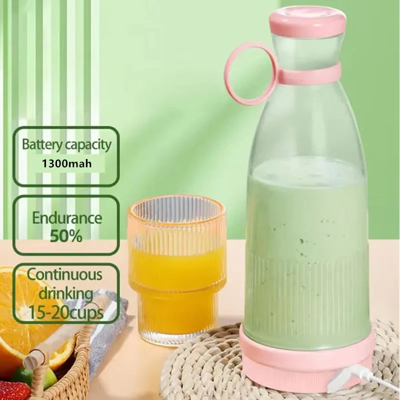 Portable USB Juicer Blender Cup – 6-Blade Rechargeable Smoothie Maker for On-the-Go