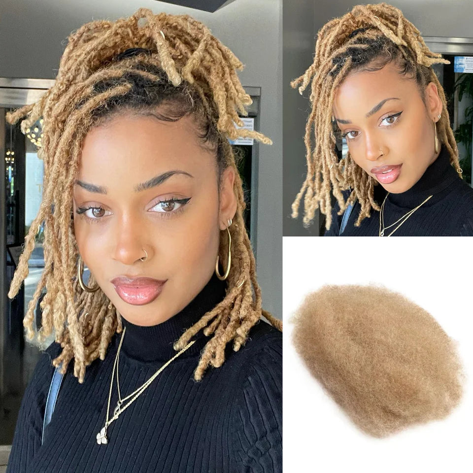 QVR Afro Kinky Bulk Human Hair for Braiding & Dreadlocks | 100% Brazilian Remy | 10-22 Inch | 9 Colors | 50g