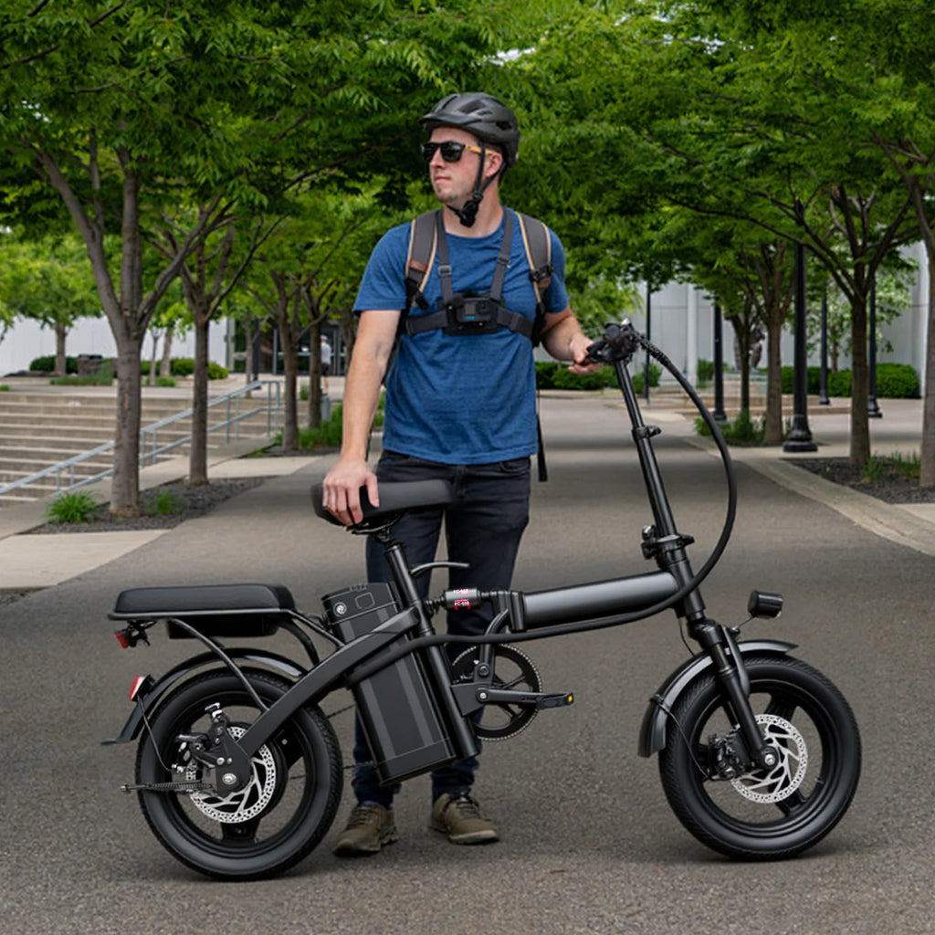 14-Inch Folding Electric Bike – 500W, Dual Disc Brakes