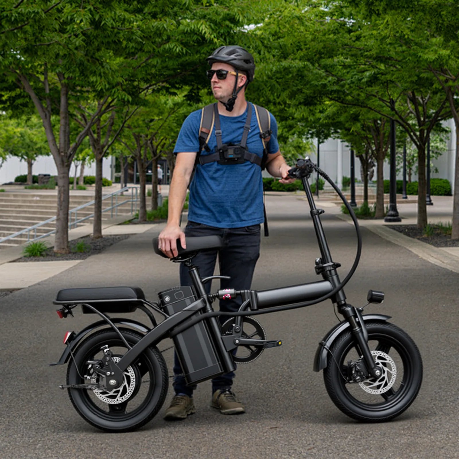 14-Inch Folding Electric Bike – 500W, Dual Disc Brakes