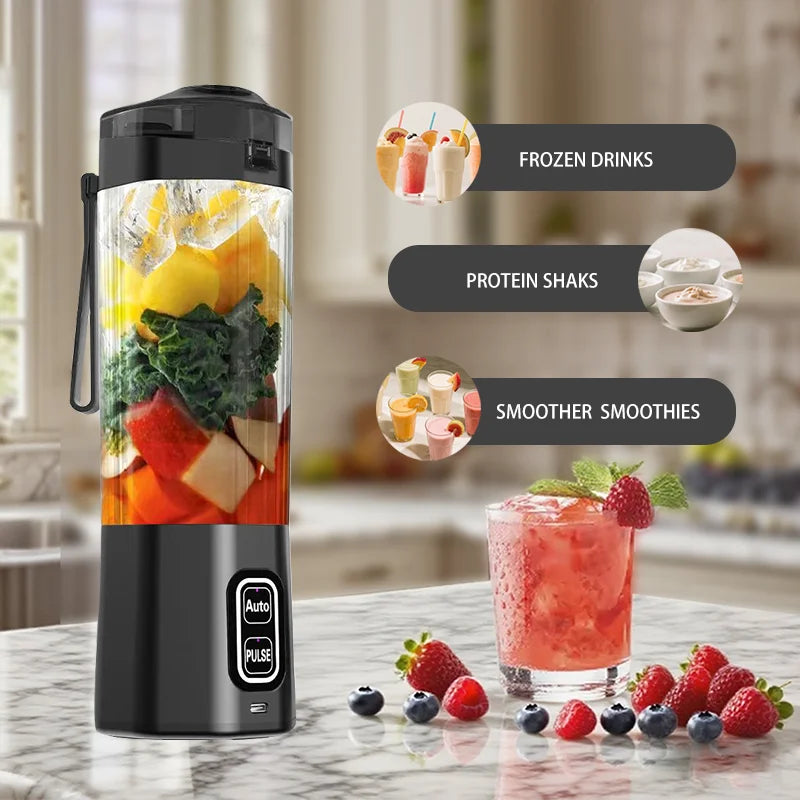 KIRAINAFLY HD-11 Portable Blender – 700ml USB Rechargeable Smoothie Maker for Travel & Gym