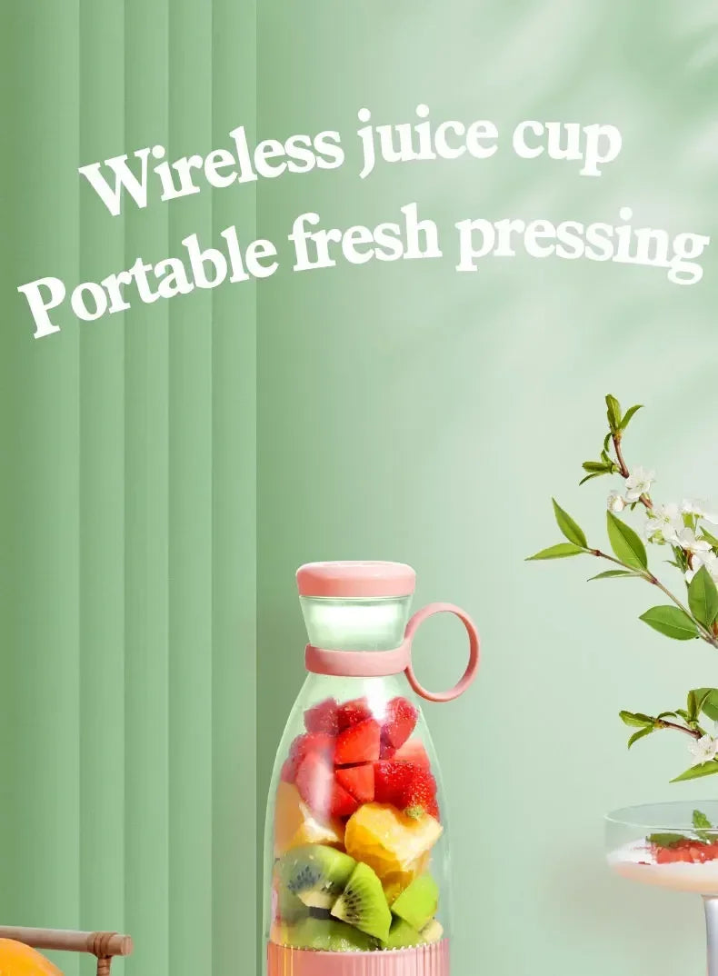 Portable USB Juicer Blender Cup – 6-Blade Rechargeable Smoothie Maker for On-the-Go