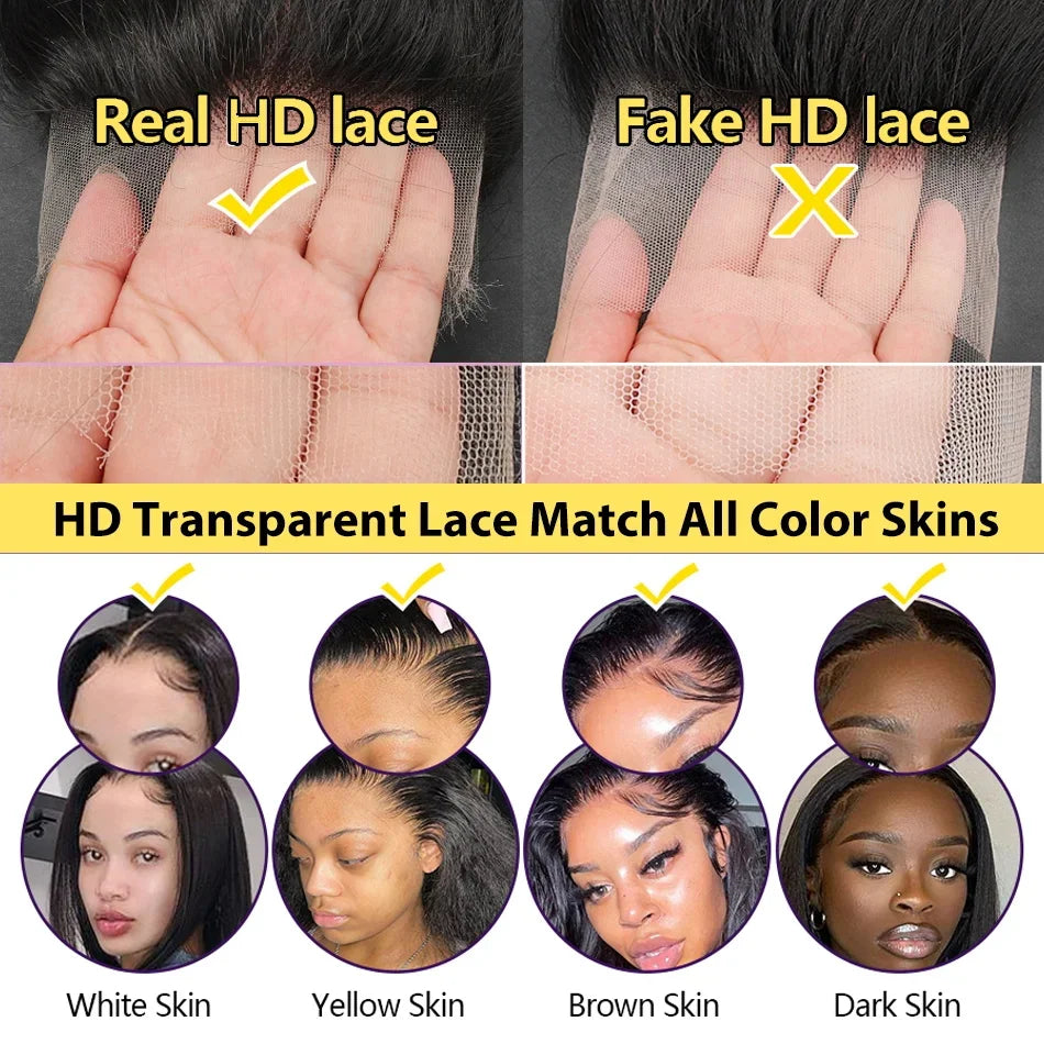 HD Lace Front Wig – Bone Straight Human Hair | 13x4, 13x6 & 360 | 180 & 200 Density | 20"–44"