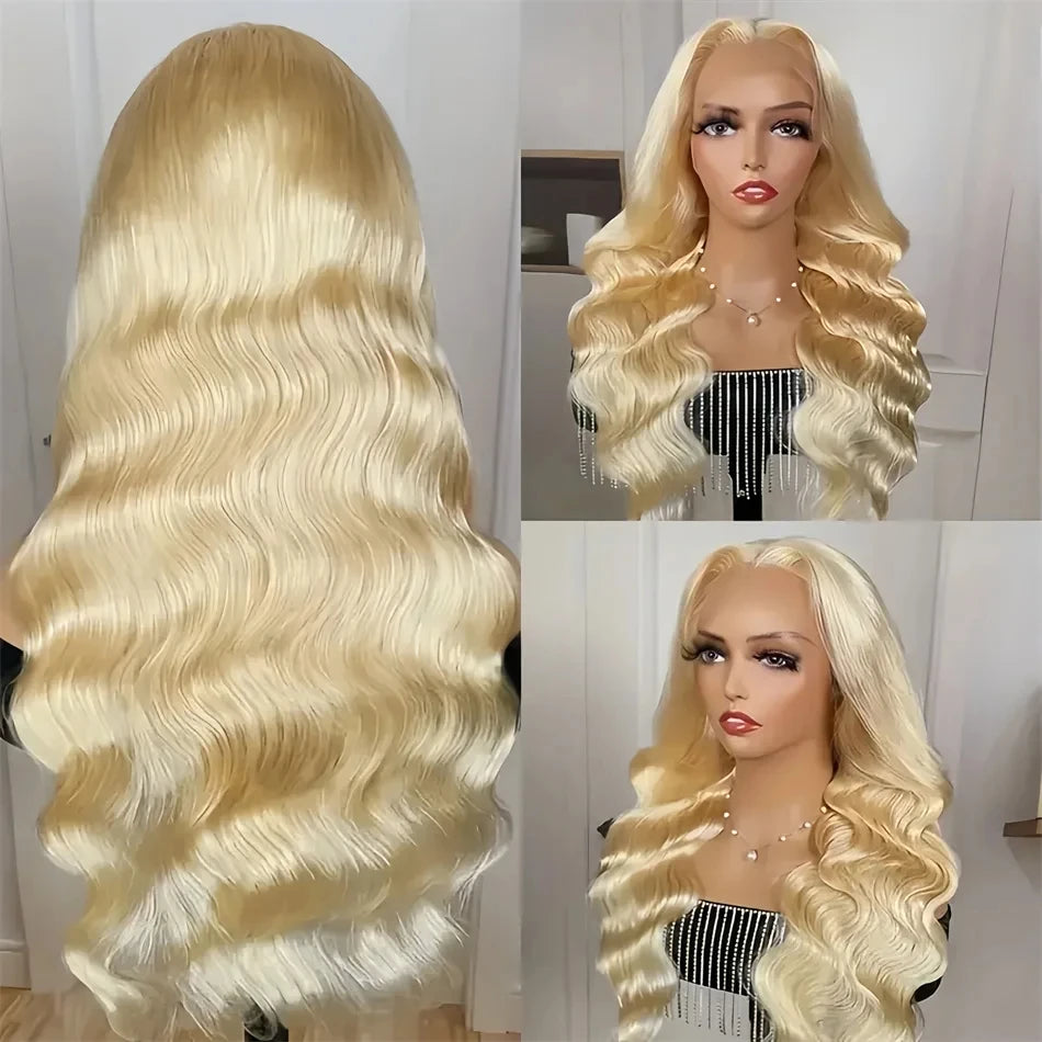 613 Blonde Body Wave Human Hair Lace Front Wig – 13x4 & 13x6 HD Lace | 180% & 220% Density | 18–38 Inches