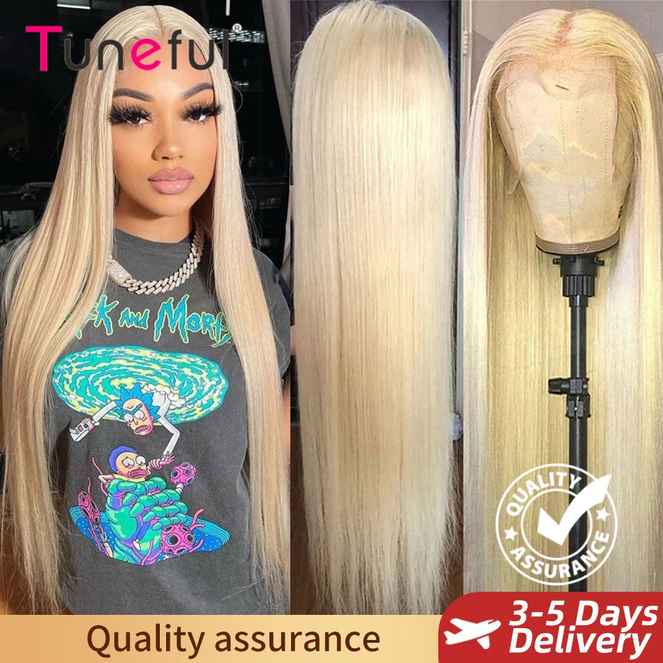 613 Blonde HD Lace Front Wig – Brazilian Straight Human Hair | 13x4 & 13x6 | 180% Density | 16"–32"