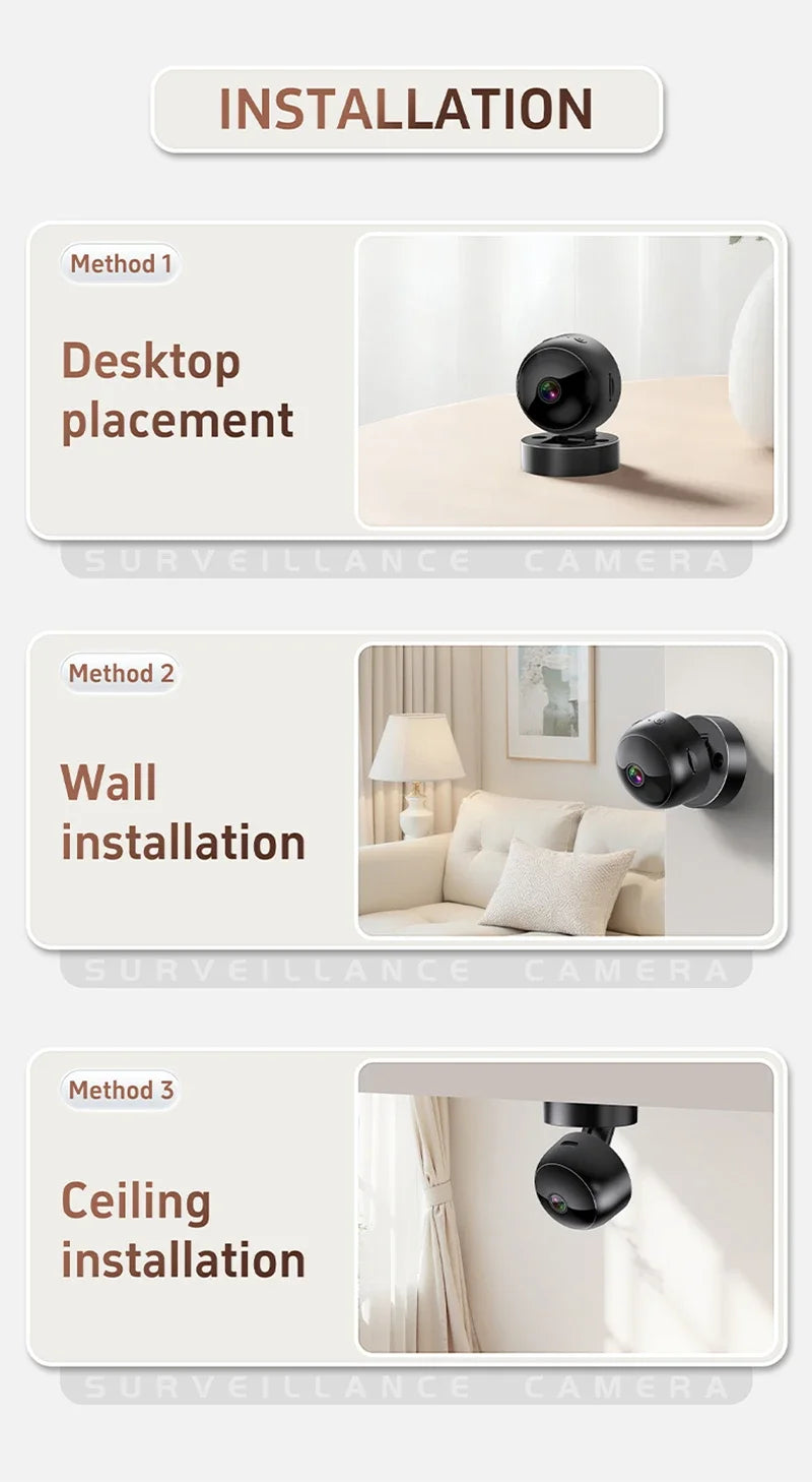 Mini 1080P WiFi Security Camera – Night Vision & Magnetic Mount