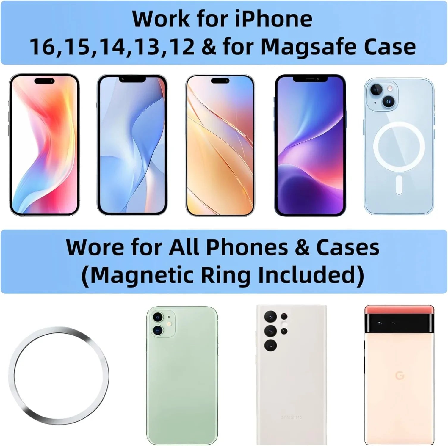 Vacuum Magnetic Car Phone Mount – 360° Rotation | Dual-Axis | Multi-Surface | Universal Smartphone Fit | Beige & Gray