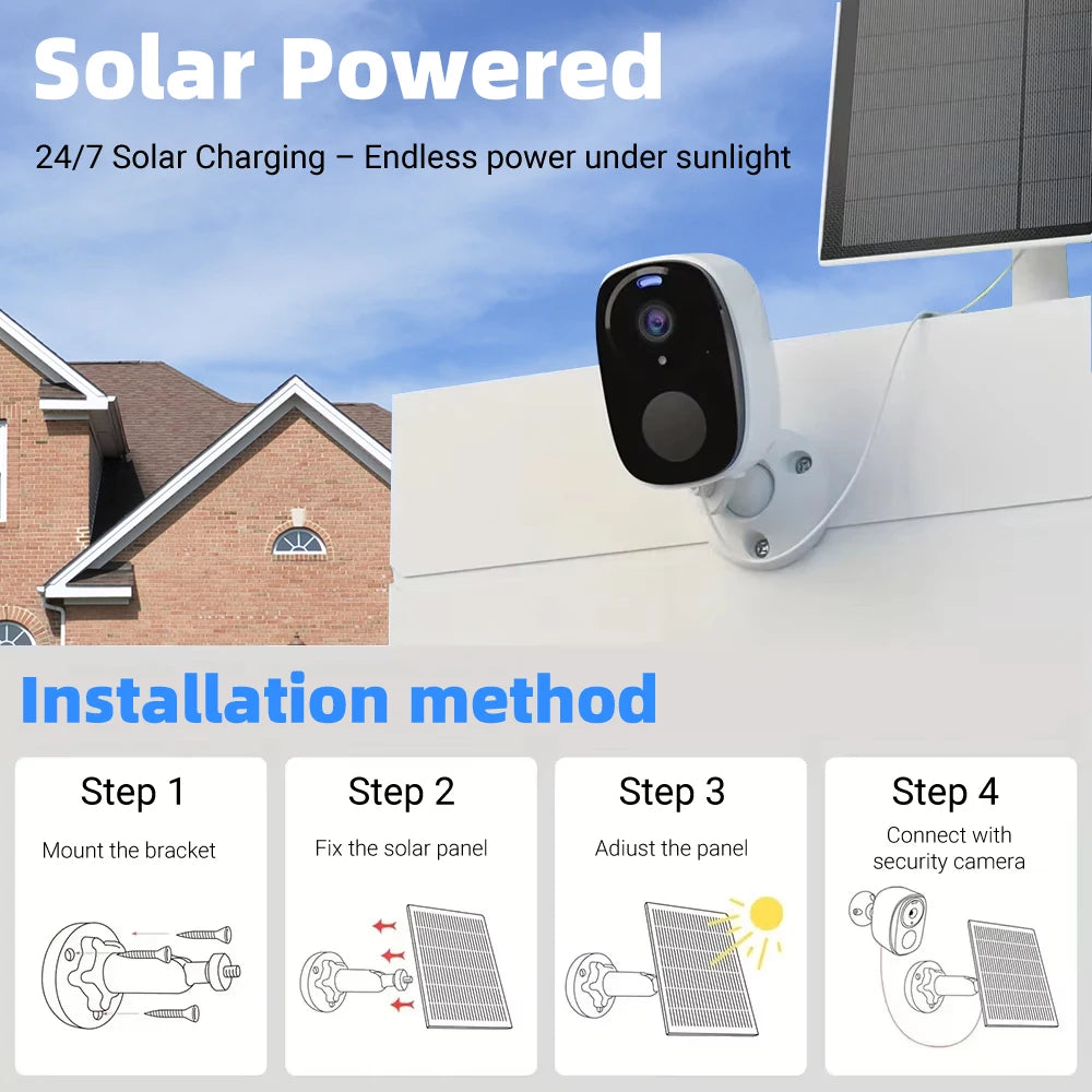 2K 5MP Solar & Battery Wireless Security Camera – Color Night Vision