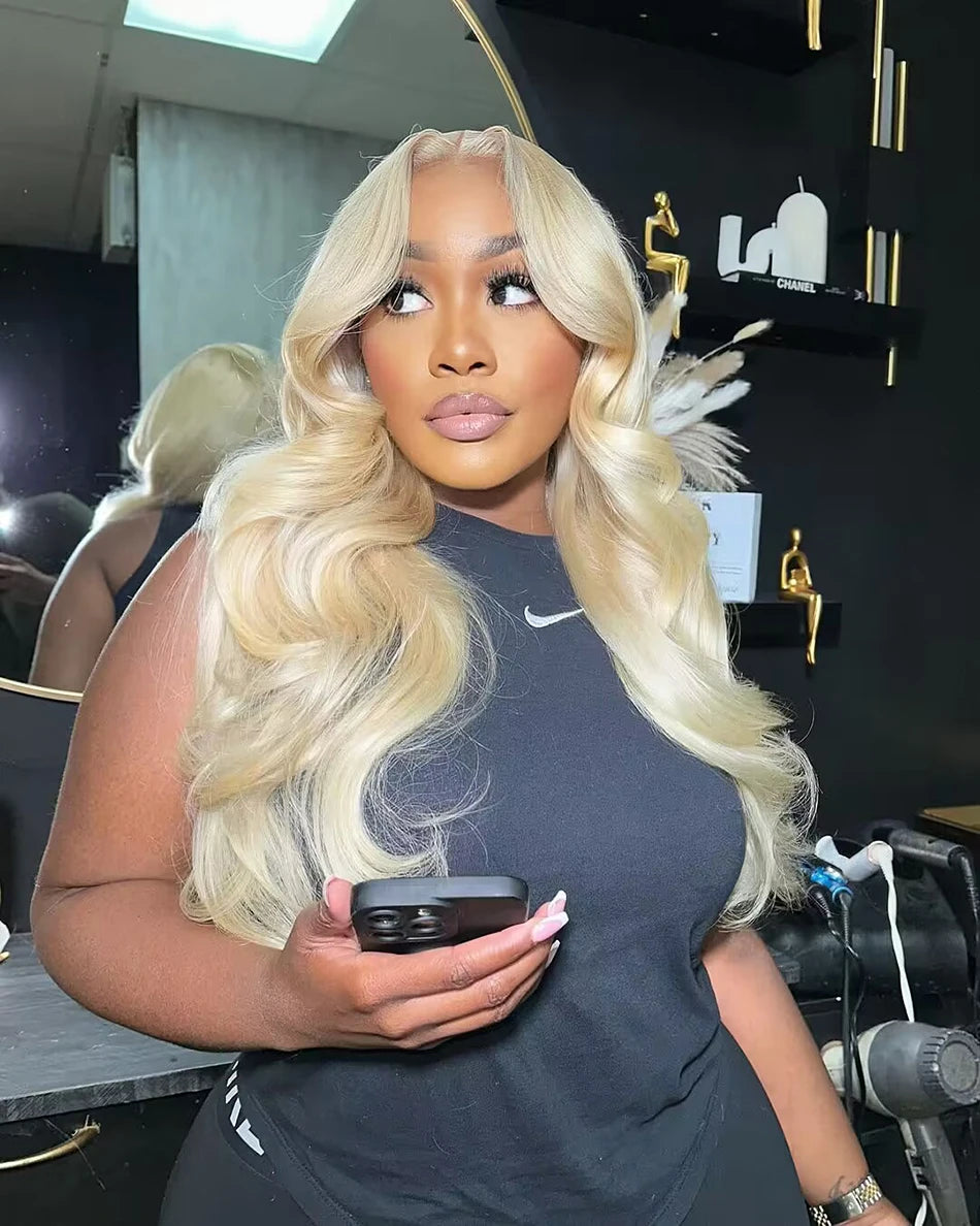613 Blonde HD Lace Front Wig – Brazilian Straight Human Hair | 13x4 & 13x6 | 180% Density | 16"–32"