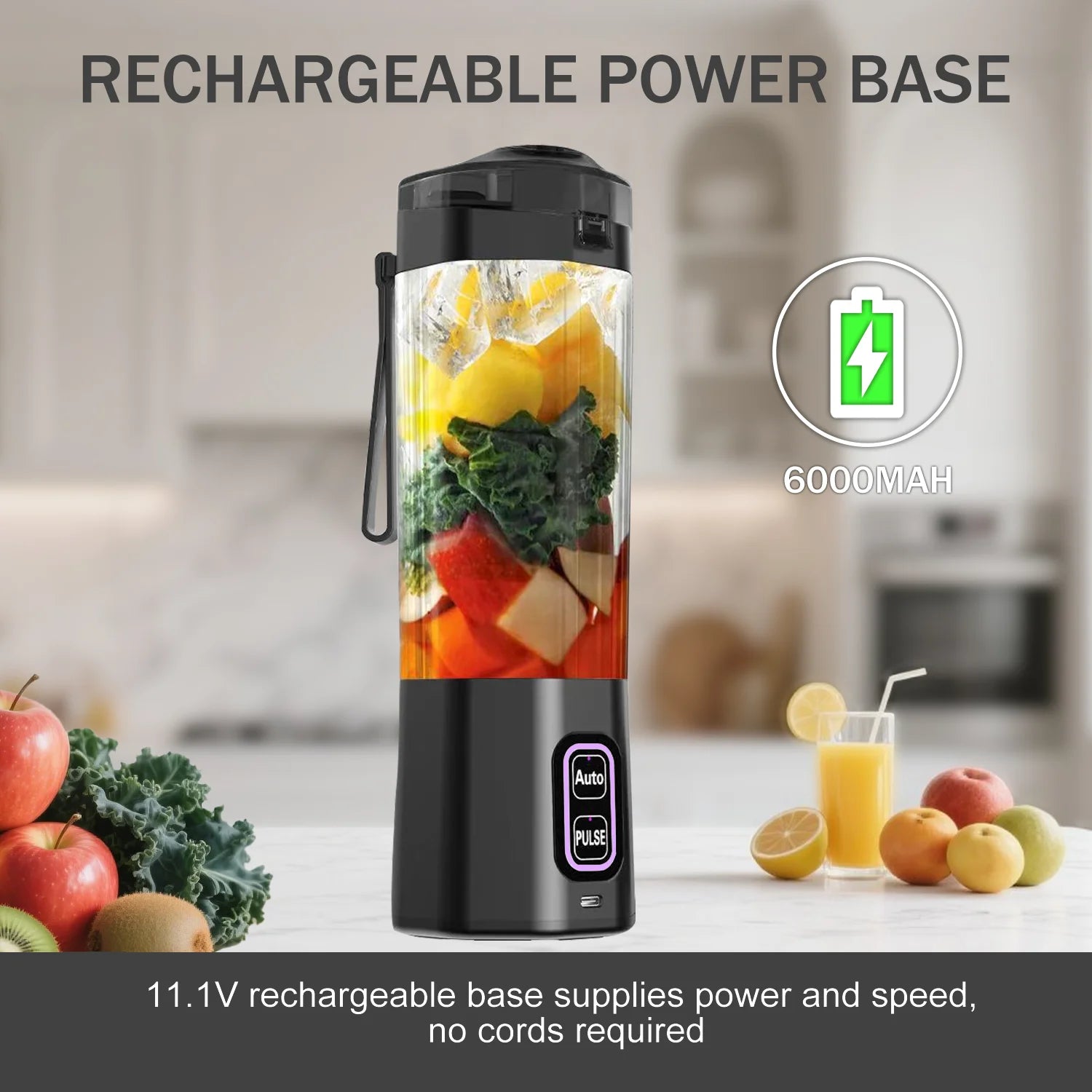 KIRAINAFLY HD-11 Portable Blender – 700ml USB Rechargeable Smoothie Maker for Travel & Gym