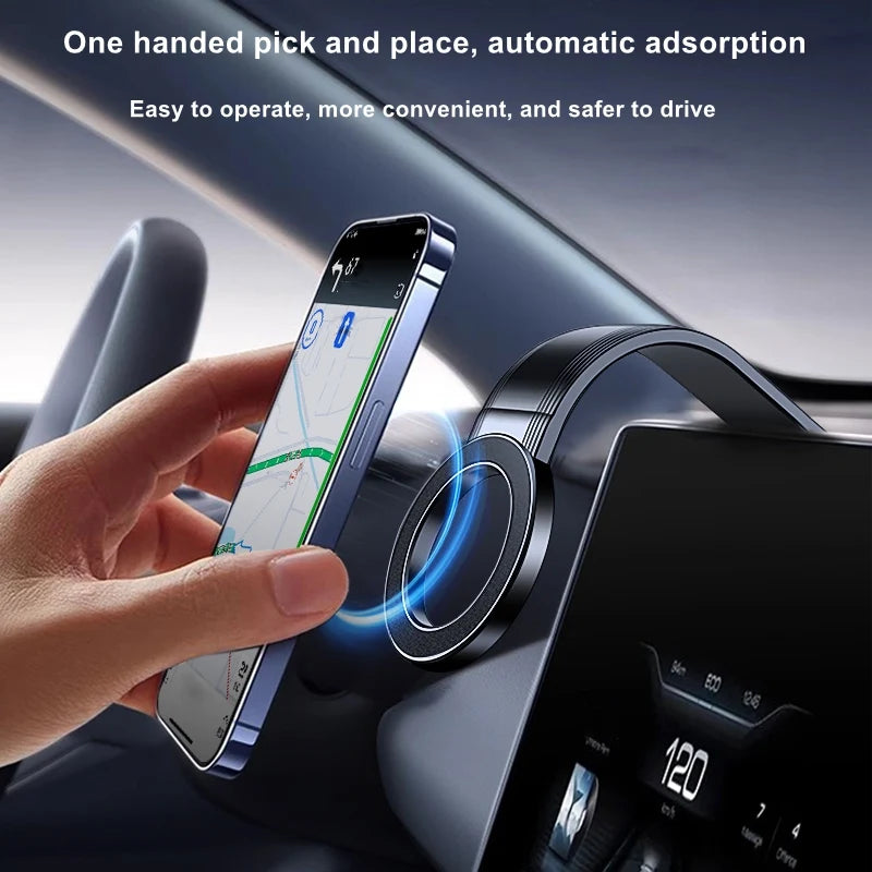 Magnetic Car Phone Mount – Bendable, Detachable, 360° Adjustable, Universal Dashboard Mount