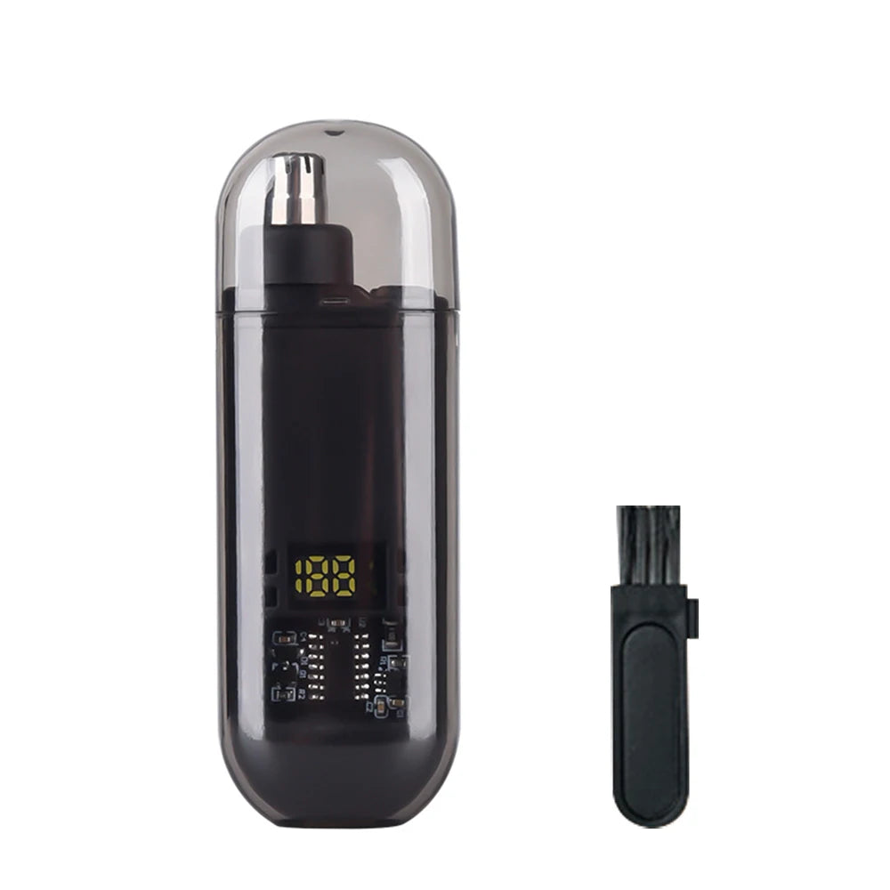 Rechargeable Electric Nose Hair Trimmer – 360° Blades, IPX7 Waterproof, USB Charging, LED Display