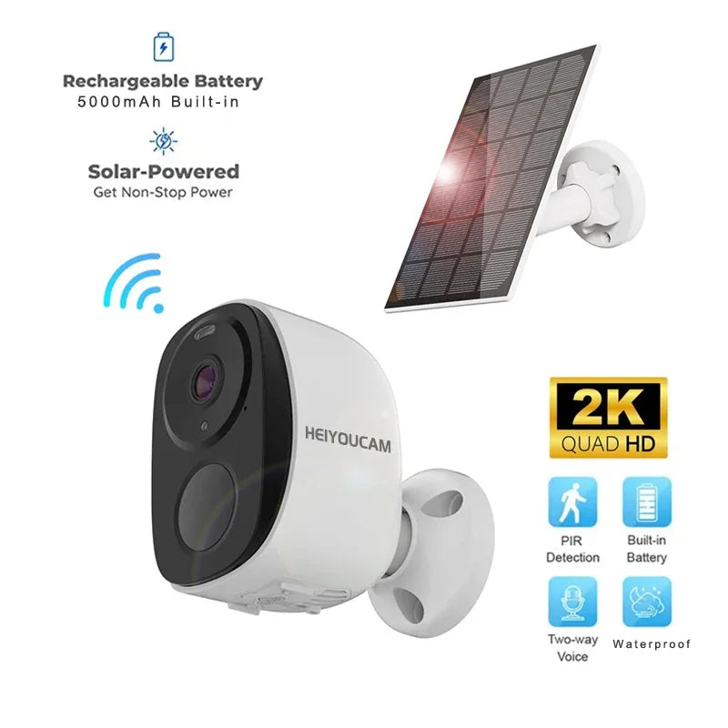 Niye BW4 2K Outdoor WiFi Security Camera | Battery & Solar Powered | Color Night Vision | Spotlight Siren | IP66 | 2-Way Audio