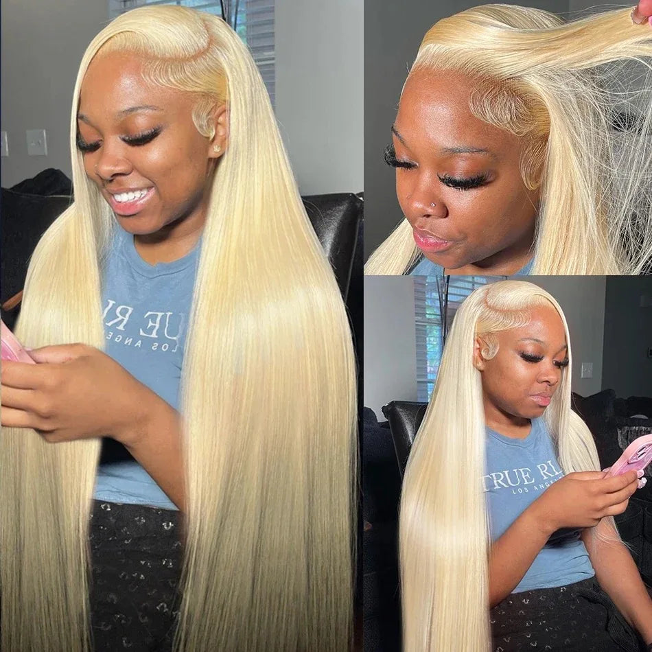613 Blonde HD Lace Front Wig – Brazilian Straight Human Hair | 13x4 & 13x6 | 180% Density | 16"–32"