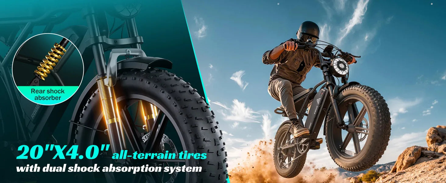 TST R002S 1500W Fat Tire Electric Bike – 28 MPH, 48V 15Ah Battery