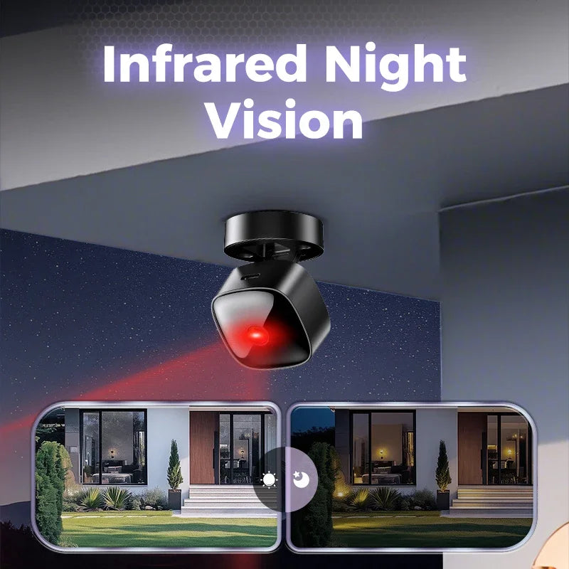 S1 Mini 1080P WiFi Security Camera | 360° Rotatable | Night Vision | Motion Detection | Battery & Plug-in | Black