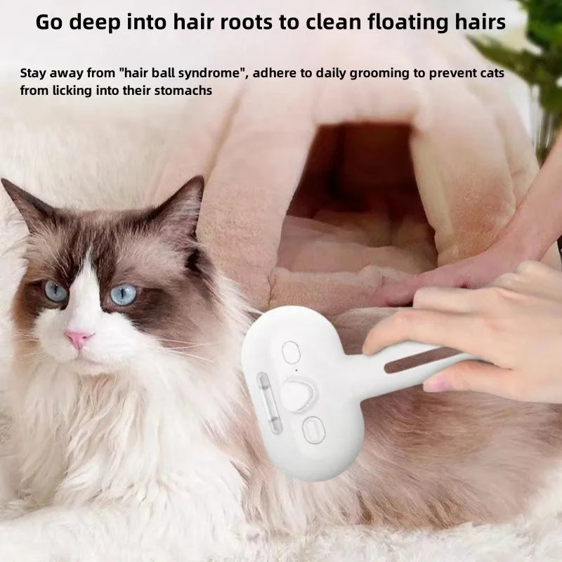 2-in-1 Pet Grooming Mist Comb & Self-Cleaning Dematting Brush