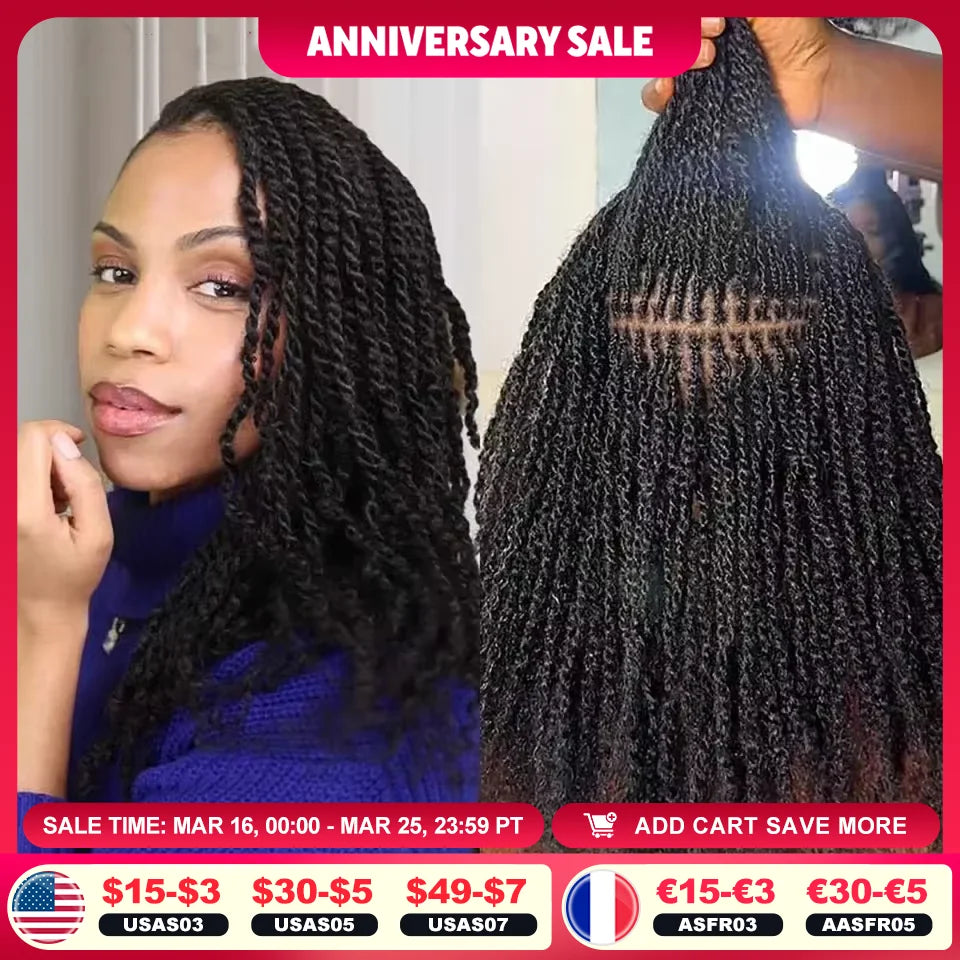 QVR Afro Kinky Bulk Human Hair for Braiding & Dreadlocks | 100% Brazilian Remy | 10-22 Inch | 9 Colors | 50g
