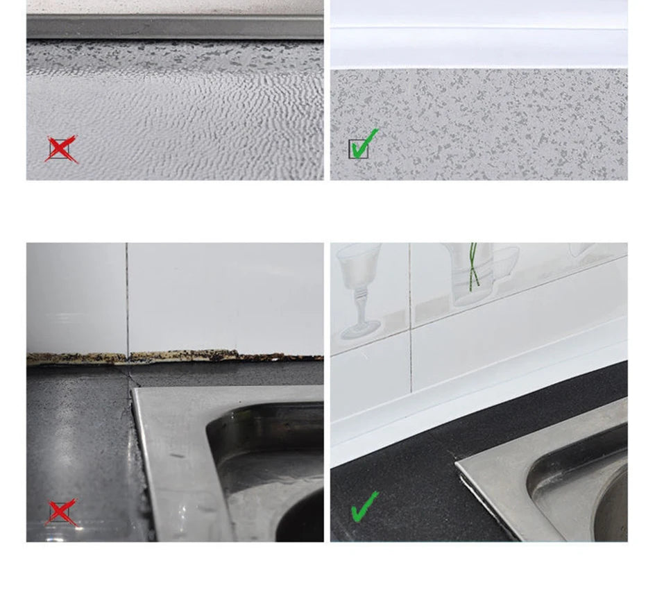 Waterproof Caulk Sealing Tape – Self-Adhesive PVC Strip for Bathroom, Kitchen & Toilet