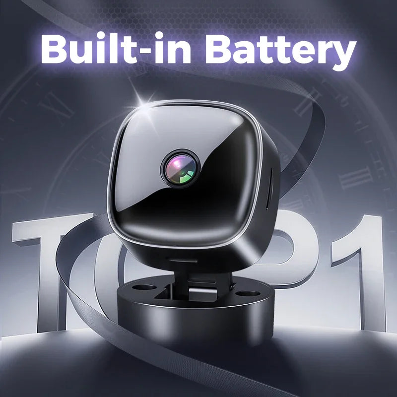 S1 Mini 1080P WiFi Security Camera | 360° Rotatable | Night Vision | Motion Detection | Battery & Plug-in | Black