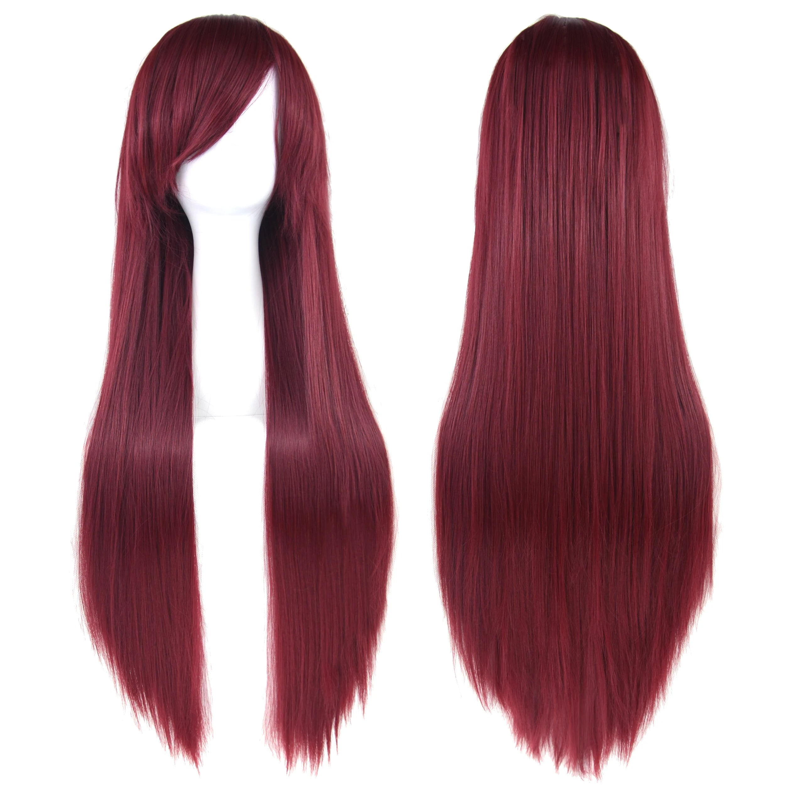32" Long Straight Cosplay Wig – Heat Resistant Synthetic Hair, 120% Density | 36 Colors | Anime, Halloween & Party