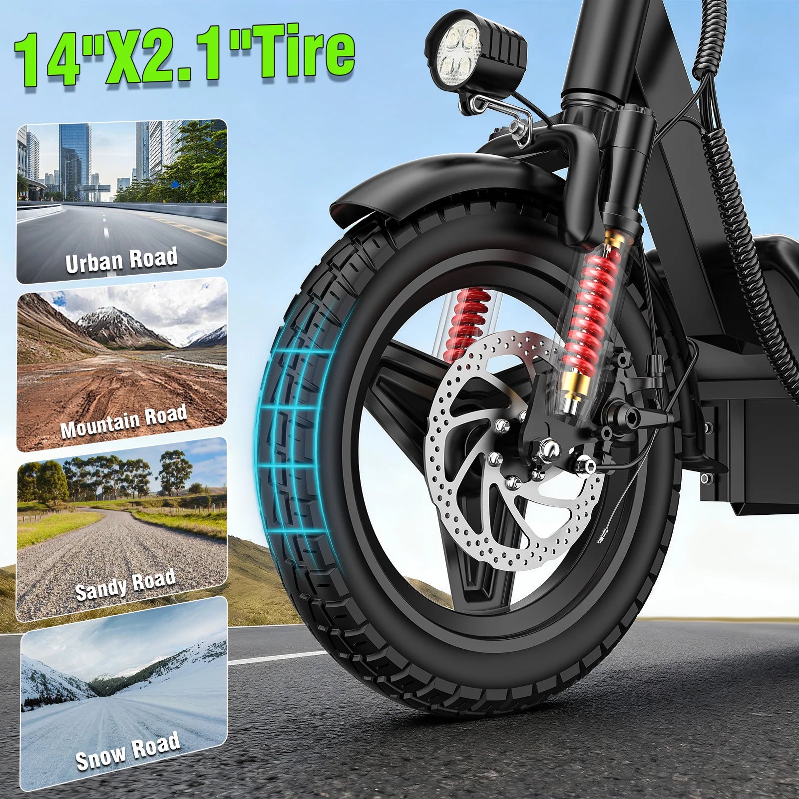 14-Inch Folding Electric Bike with Basket – 48V