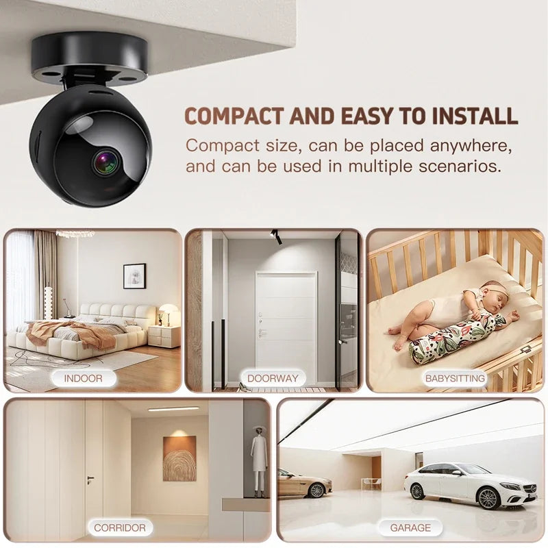Mini 1080P WiFi Security Camera – Night Vision & Magnetic Mount