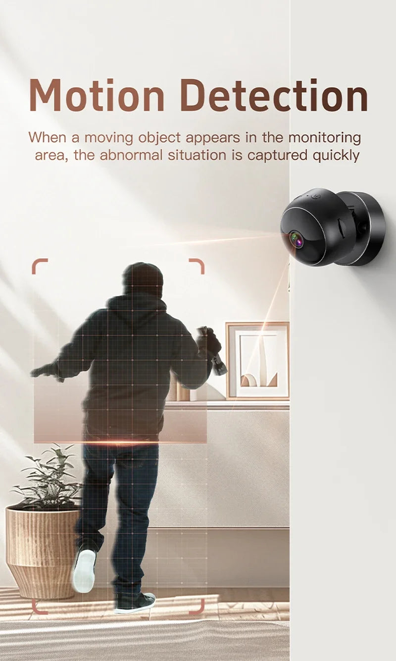 Mini 1080P WiFi Security Camera – Night Vision & Magnetic Mount
