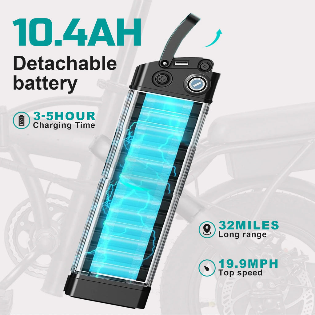 14-Inch Folding Electric Bike – 560W Motor, Removable 48V Battery