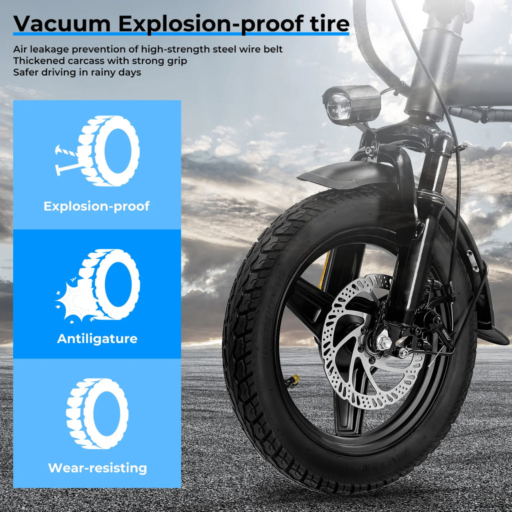 14-Inch Folding Electric Bike – 560W Motor, Removable 48V Battery