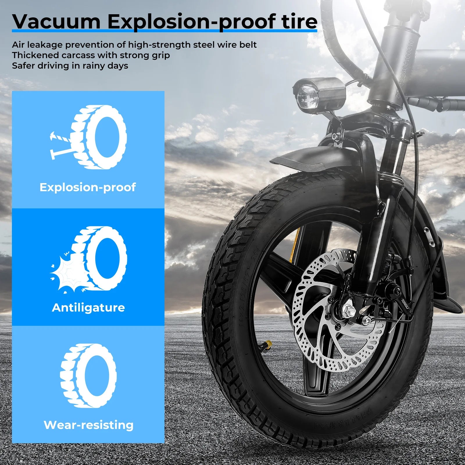 14-Inch Folding Electric Bike – 560W Motor, Removable 48V Battery