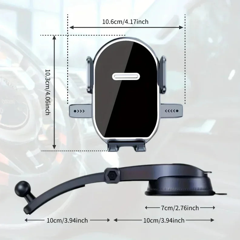 Adjustable Car Phone Mount – 360° Swivel Dashboard Cradle, Strong Suction, Anti-Shake Design