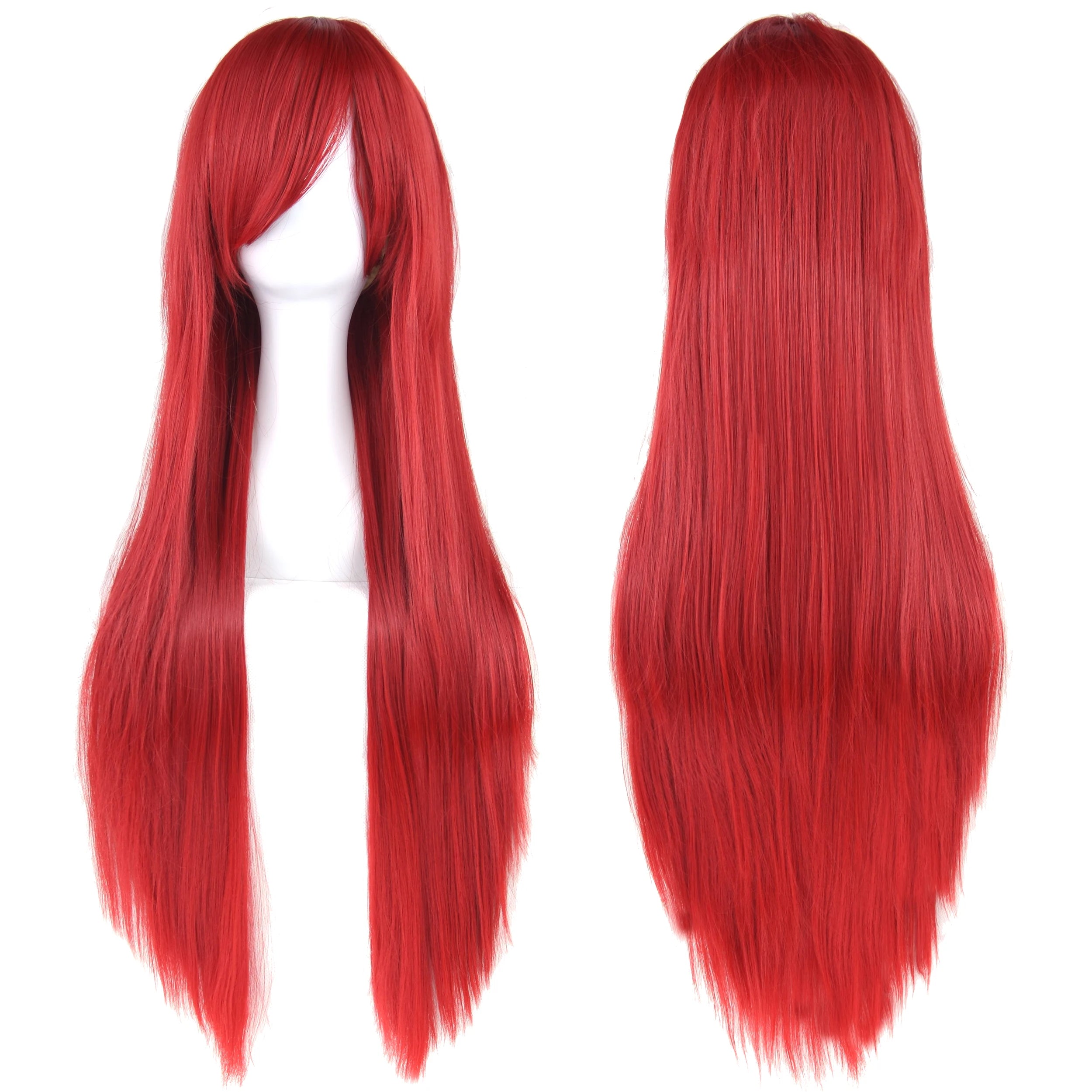 32" Long Straight Cosplay Wig – Heat Resistant Synthetic Hair, 120% Density | 36 Colors | Anime, Halloween & Party