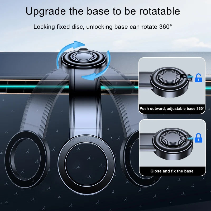 Magnetic Car Phone Mount – Bendable, Detachable, 360° Adjustable, Universal Dashboard Mount