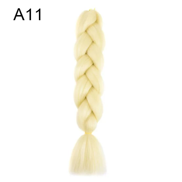 24" Synthetic Braiding Hair Extensions – Ombre Rainbow Colors, Jumbo DIY Hair for Women