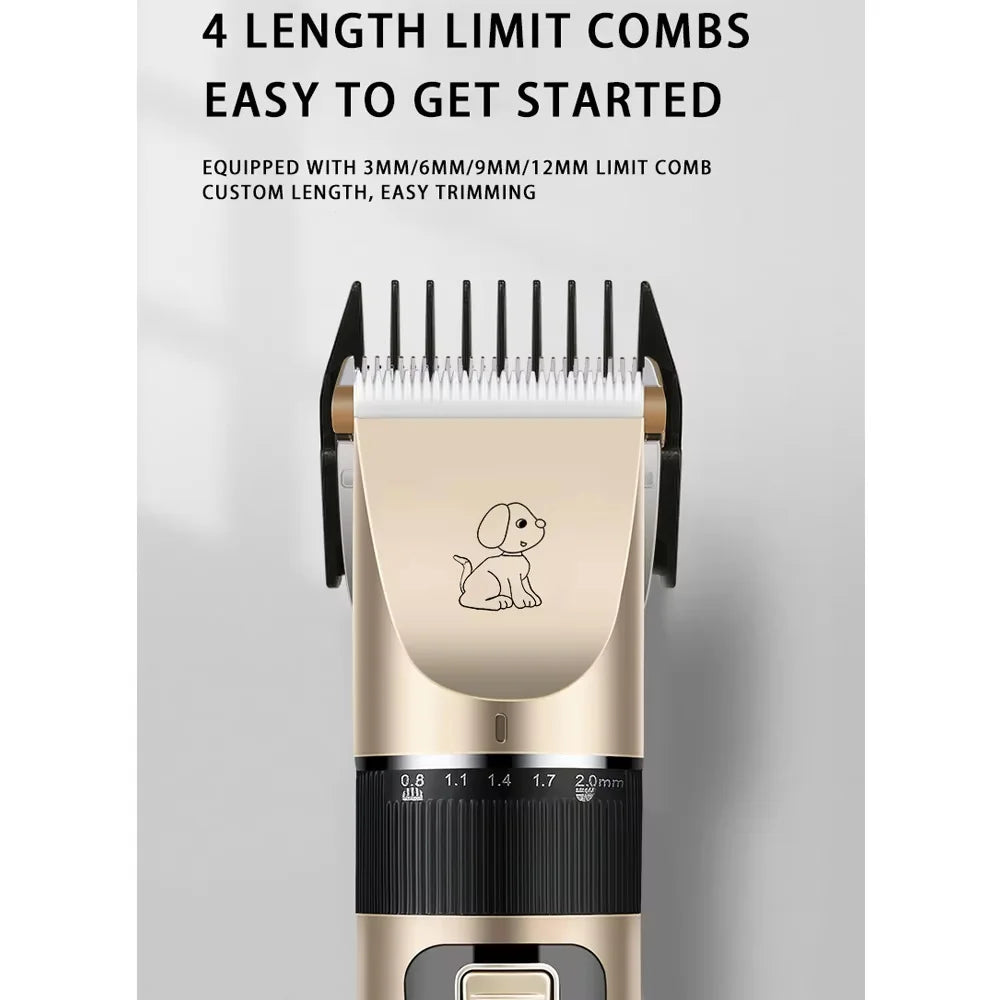 Professional Pet Grooming Clipper Kit – Rechargeable | Quiet | Titanium Ceramic Blade | 4–15 Piece Sets