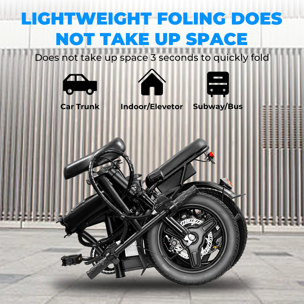 14-Inch Folding Electric Bike – 560W Motor, Removable 48V Battery