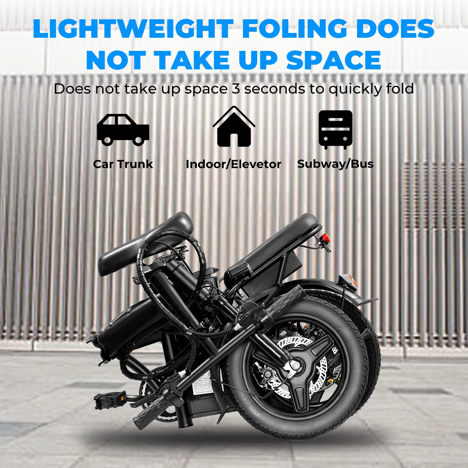 14-Inch Folding Electric Bike – 560W Motor, Removable 48V Battery