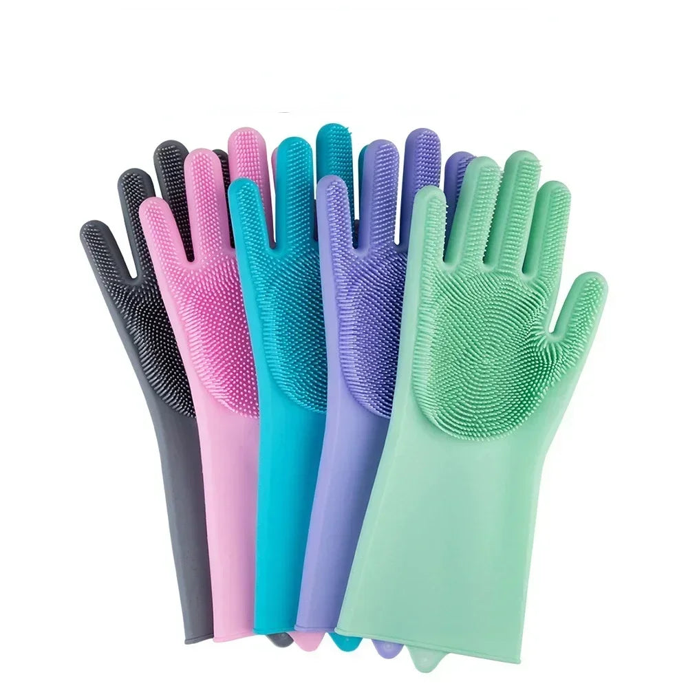 Pet Grooming Silicone Glove – 3,000+ Pin Brush Heads | Hair Removal & Massage | Dogs, Cats & More | Pink, Blue, Green, Purple & Grey