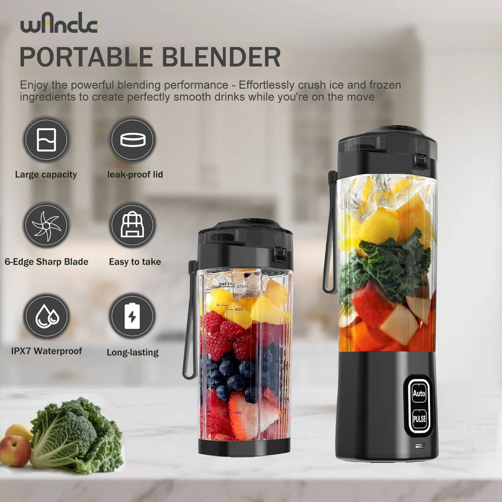 KIRAINAFLY HD-11 Portable Blender – 700ml USB Rechargeable Smoothie Maker for Travel & Gym