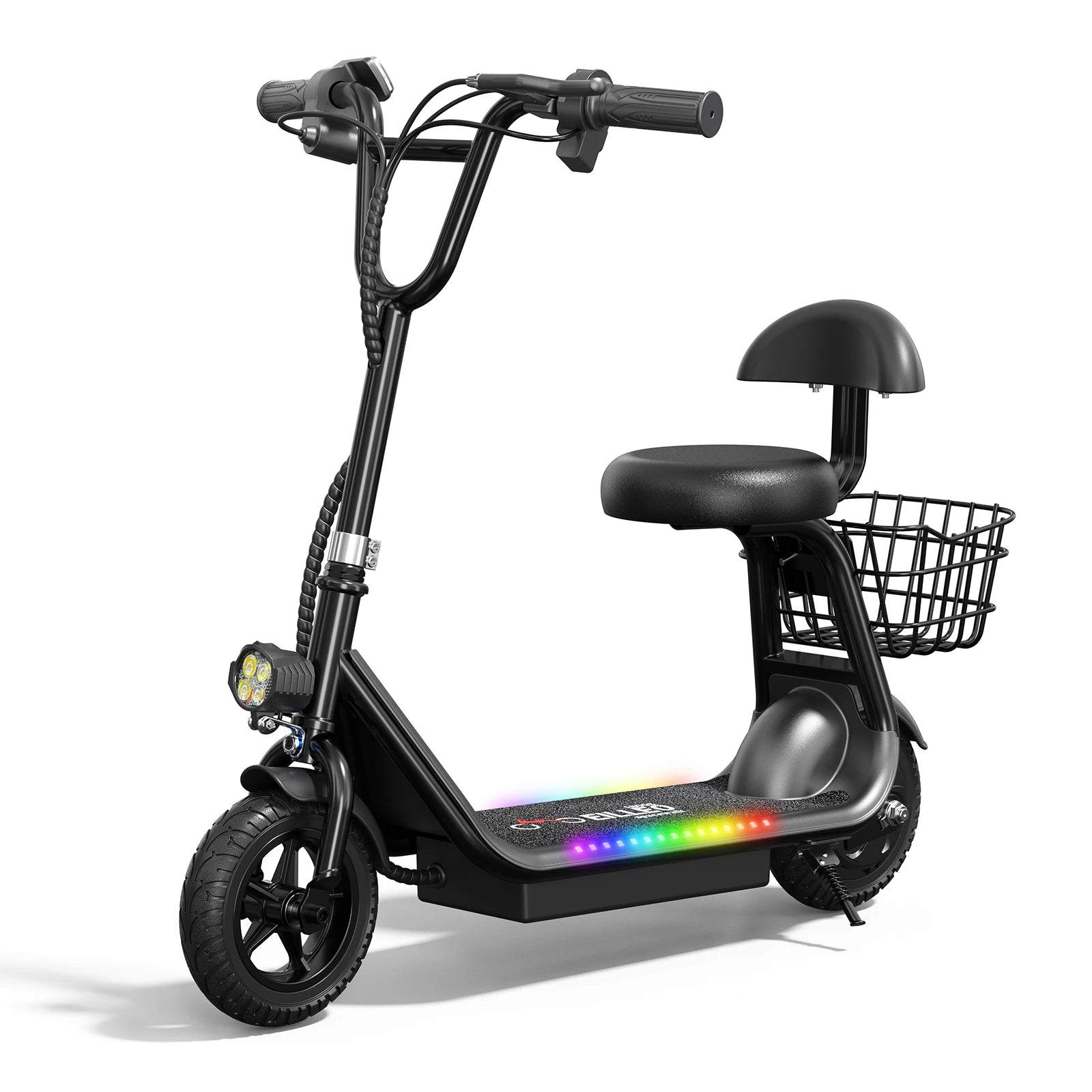 Spacewalk Kids Folding Electric Scooter with Seat & Basket