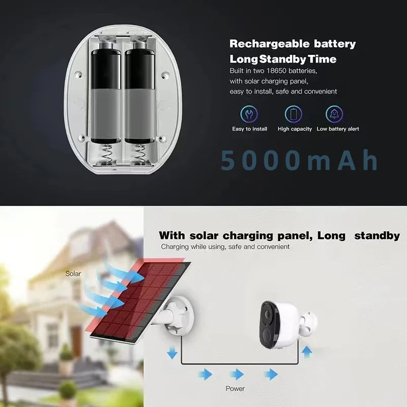 Niye BW4 2K Outdoor WiFi Security Camera | Battery & Solar Powered | Color Night Vision | Spotlight Siren | IP66 | 2-Way Audio